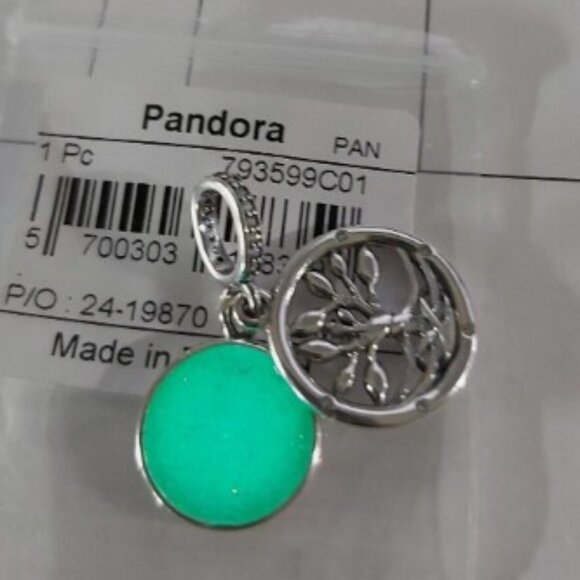 PANDORA Sterling Silver Glow-in-the-dark Infinity Tree Double Dangle 793599C01 - Picture 12 of 15